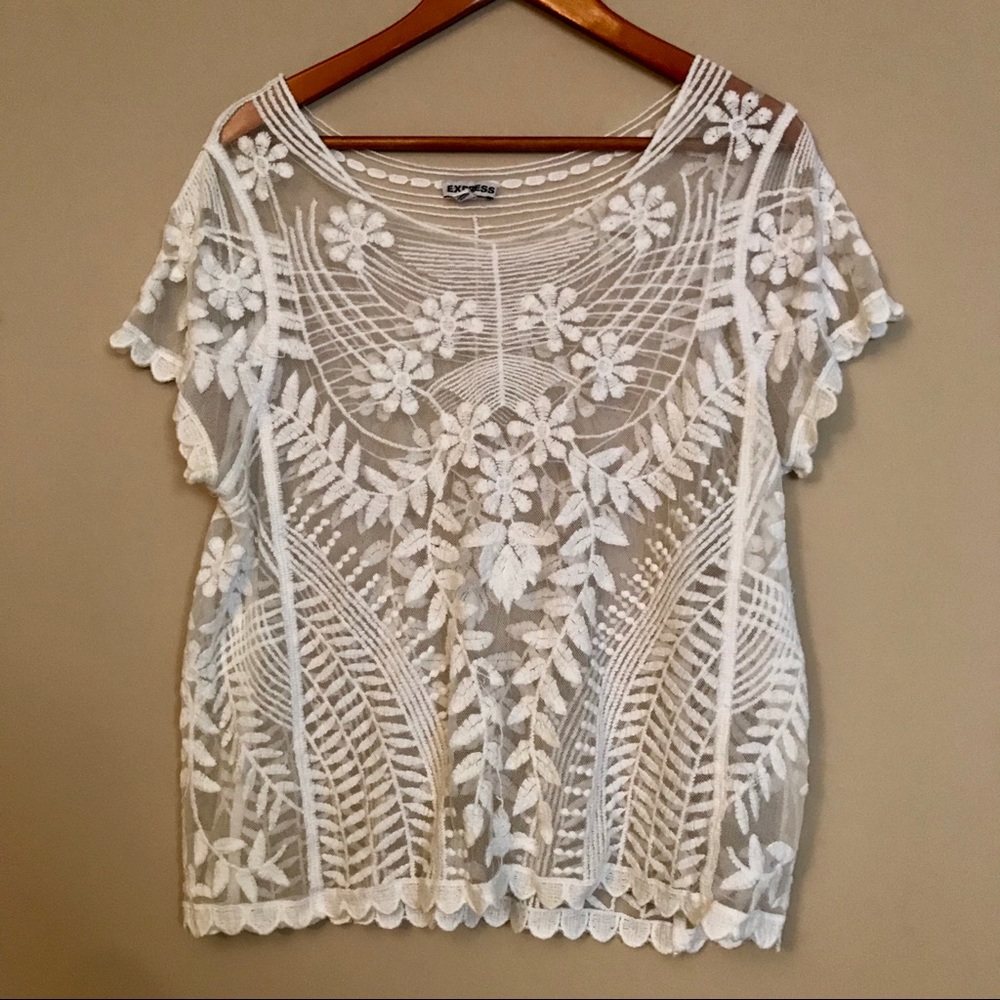 SALE Express Floral White Top